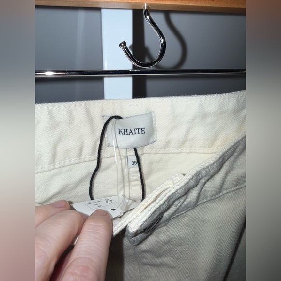 KHAITE‎ The Ian High Rise Loose Wide Leg Jean in Ivory Size 29 - Picture 3 of 5